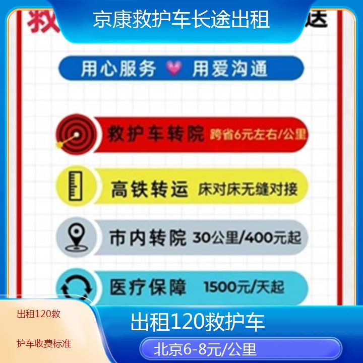 北京出租120救护车收费标准「6-8元/公里」+2025本地报价一览