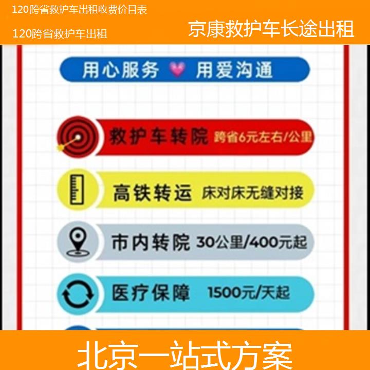 北京120跨省救护车出租收费价目表「一站式方案」+2025本地报价一览