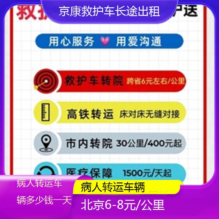 北京病人转运车辆多少钱一天「6-8元/公里」+2025本地报价一览