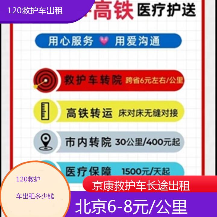 北京120救护车出租多少钱「6-8元/公里」+2025本地报价一览