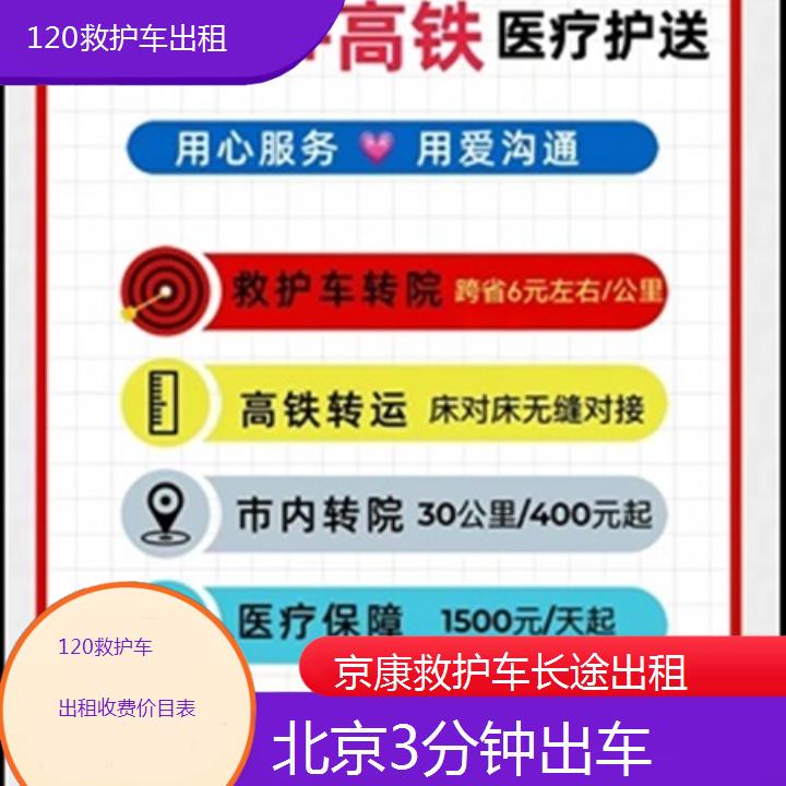 北京救护车出租:北京120救护车出租收费价目表「3分钟出车」+2025排名一览