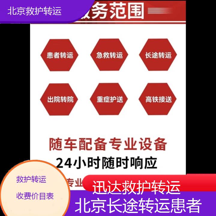 北京救护转运收费价目表「长途转运患者」+2024排名一览