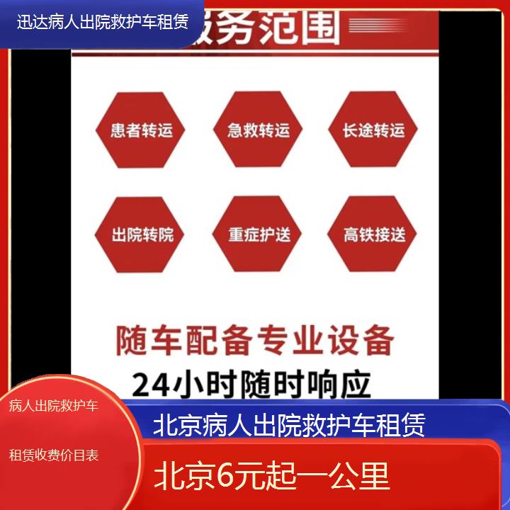 北京病人出院救护车租赁收费价目表「6元起一公里」+2024排名一览