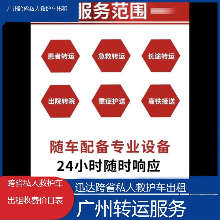 广州跨省私人救护车出租收费价目表「转运服务」+2024排名一览