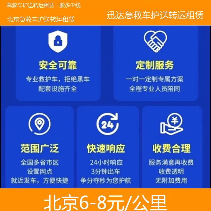 北京急救车护送转运租赁一般多少钱「6-8元/公里」+2024排名一览