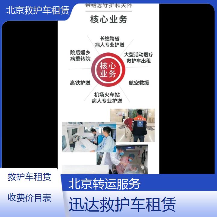 北京救护车租赁收费价目表「转运服务」+2024排名一览