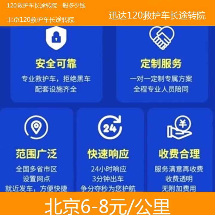 北京120救护车长途转院一般多少钱「6-8元/公里」+2024排名一览