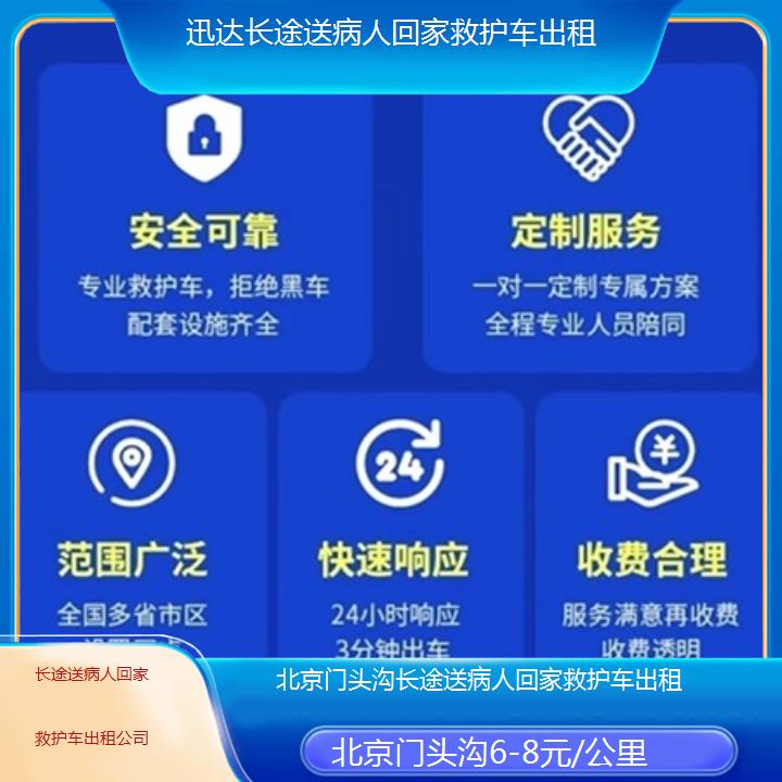 北京门头沟长途送病人回家救护车出租公司「6-8元/公里」+2025价格一览表